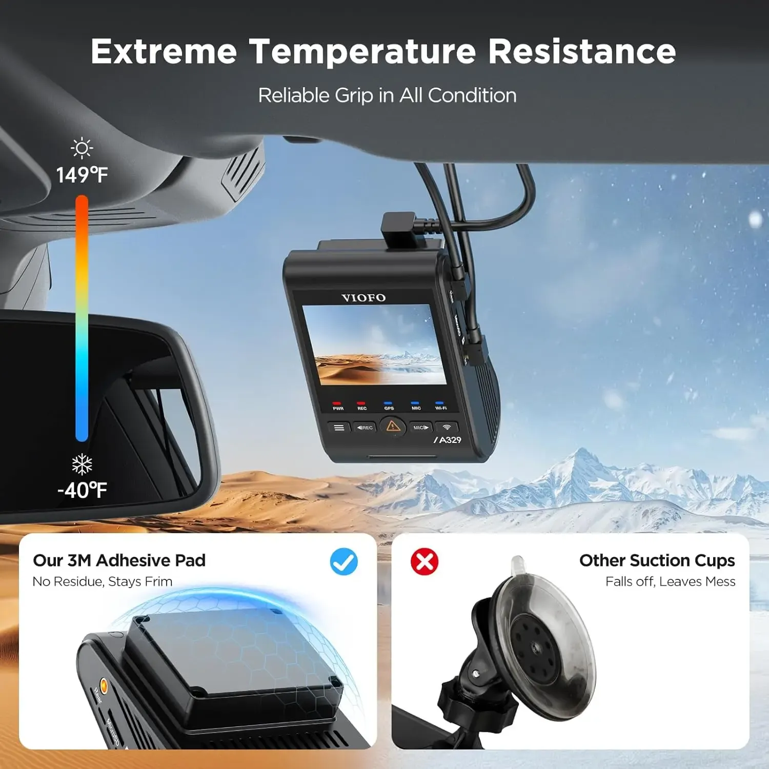 VIOFO A329 Series Dash Cam Adhesive Pad Set