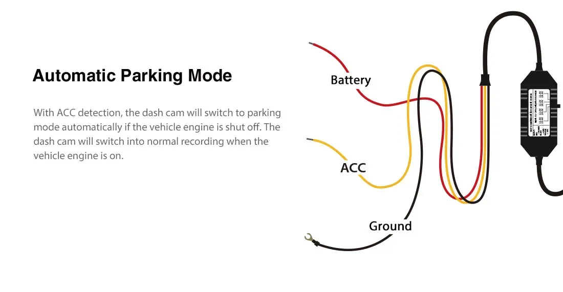 VIOFO HK4 Type-C ACC Hardwire Cable for Parking Mode