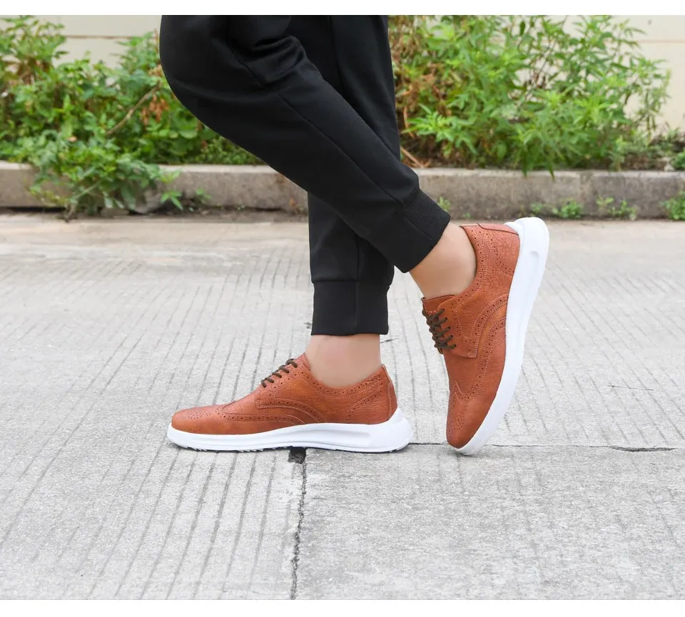 BONA Handmade Leather Lace-Up Casual Loafers for Men
