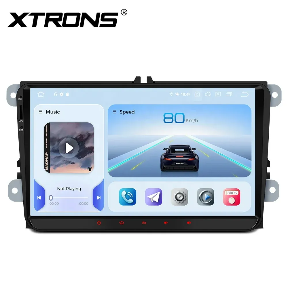 XTRONS 9-Inch 4+64GB Android Car Navigation System with 2K Screen