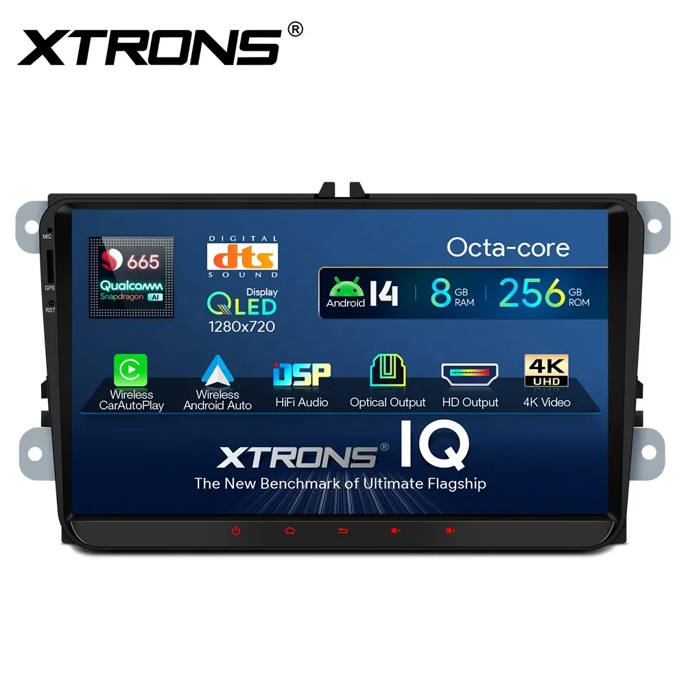 XTRONS 9-Inch Android 14 Car Navigation System for VW, Skoda and Seat